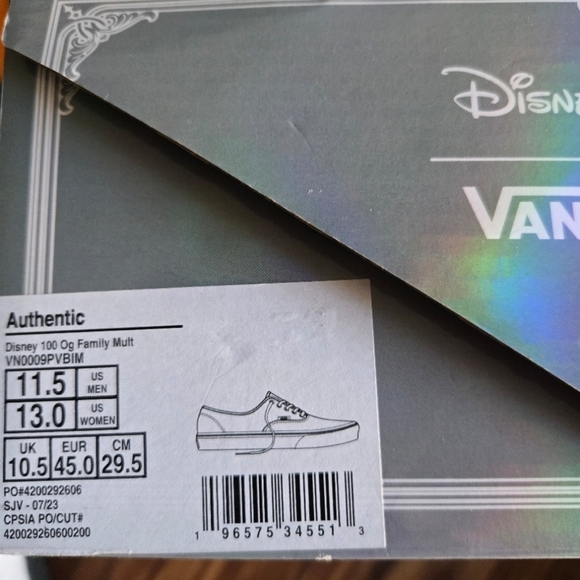 Vans Disney 100th Anniversary Authentic Men 11.5 OG Family Mickey Donald 042025 - Picture 12 of 12